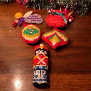Vintage 1970’s Bucilla Needlepoint Christmas Ornaments